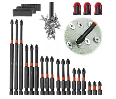 Electric screwdriver set with extended high-hardness bits, alloy steel - 8