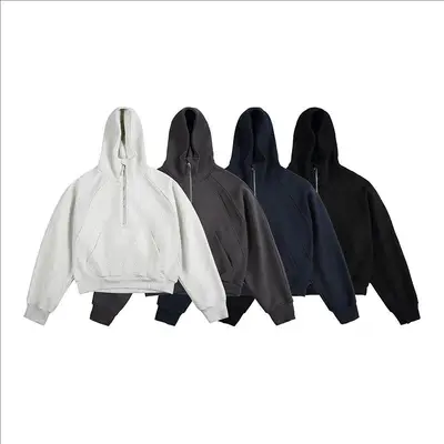 Thick Hooded Half-Zip Sweatshirt Jacket for Men and Women