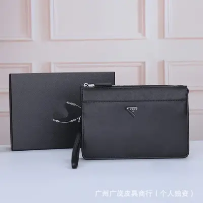 Genuine Leather Men's Clutch Organizer Bag, Large Capacity - 2