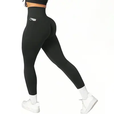High-Waist Women's Yoga Pants with Side Pockets, Plus Size Stretch - 9