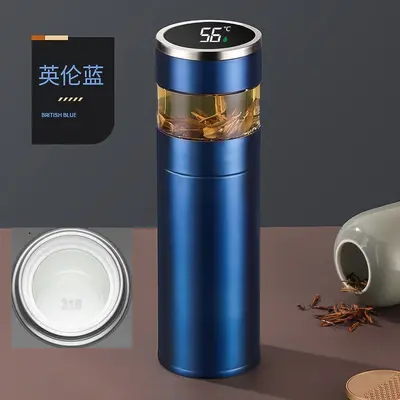保温杯礼盒装茶水分离智能316不锈钢商务车载泡茶礼品刻字批发杯 - 12