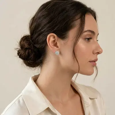S925 Silver Moissanite Stud Earrings, Minimalist Korean-Style INS Design