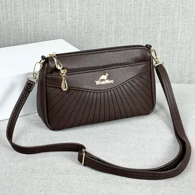 PU Women's Bag Large Capacity Multi-Layer Crossbody Bag Shoulder Bag Versatile Patchwork Bag - 13