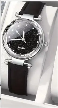 Damen-Quarzuhr mit Sternenhimmel-Design und Glitter - 8