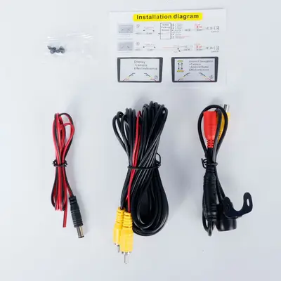 CCD camera for cars, universal high-resolution night vision AHD rear view camera, in-vehicle rear view image camera complete set. - 13