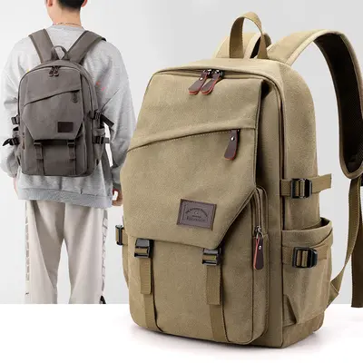 Neuer Freizeit-Rucksack mit großem Fassungsvermögen für den grenzüberschreitenden Handel, Outdoor-Reisetasche für Herren, modischer Retro-Canvas-Rucksack für Männer, Großhandel
