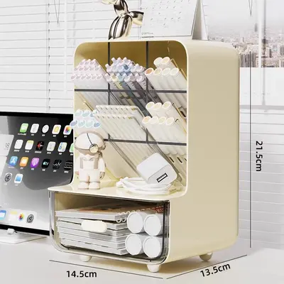 Acrylic Desktop Storage Box with Drawer - 8