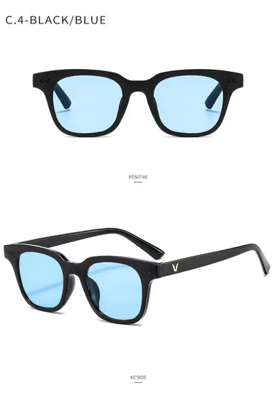 New Color Lens Fashion Sunglasses Unisex V Brand Square Small Frame Trendy Sunglasses UV Protection