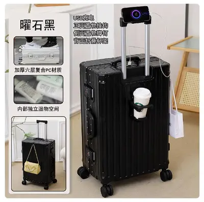 20-inch Carry-On Suitcase, Aluminum Frame, Front Opening, 360° Wheels - 5