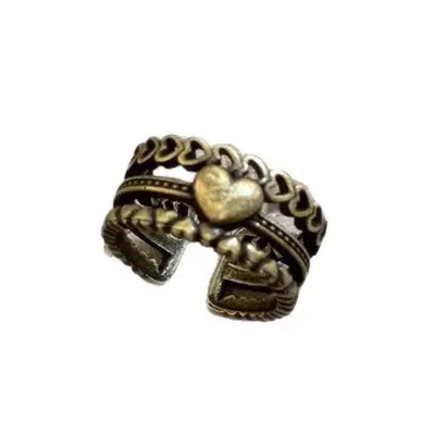Vintage adjustable ring ethnic retro style - 6