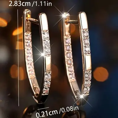 Kadınlar için yeni moda mikro kaplamalı zirkon V şeklı üst düzey küpeler, kişiselleştirilmiş geometrik kulak takıları, kişiselleştirilmiş niş zarif trend