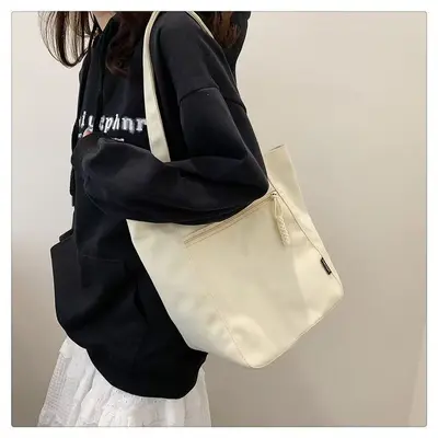 Japanese-style New Waterproof Nylon Casual Cross-border Spring Summer Single Shoulder Canvas Bag Women's Designer Large Capacity Commute Tote Bag - 7