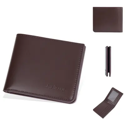 Baellerry Men's Bi-Fold Short Wallet with Multiple Card Slots - 8