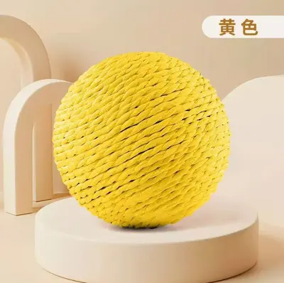 Sisal ip kedi topu, kağıt ip, çıngıraklı, etkileşimli kedi oyuncağı - 8