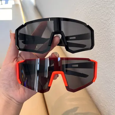 Square Sunglasses for Men with Large Faces, Windproof Cycling Glasses - 3