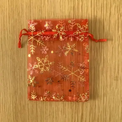 Christmas Snowflake Drawstring Organza Candy Bags - 7