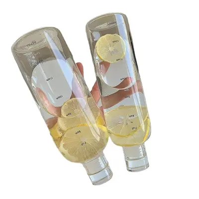 Xiaohongshu unisex high-appearance time scale cup, vehicle-mounted transparent plastic cup, leak-proof, simple internet celebrity water cup