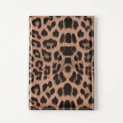PU Leather Passport Holder, Leopard Print, Multifunctional Travel Organizer