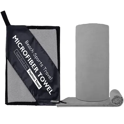 Doppelseitiges Microfaser-Handtuch mit Fleece, schnelltrocknend, superweich, für Sport, Fitness, Yoga, Schwimmen - tragbar, extra saugfähig und schnelltrocknend - 12