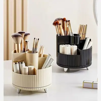Drehbarer Desktop-Kosmetikorganizer im Luxus-Stil, großvolumige modische Kosmetik-Aufbewahrungsbox für grenzüberschreitenden Handel