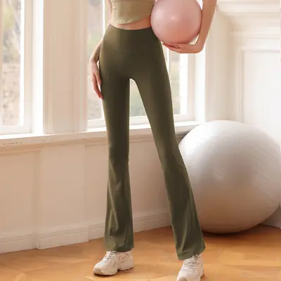 Kadın Bel Daraltmalı Kloş Yoga Pantolonu, Yüksek Elastikiyet