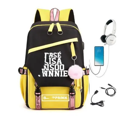 BLACKPINK Inspired Starry Sky Backpack with USB Port, Korean Version - 7
