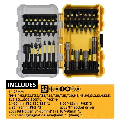KEZHIDE 42-Piece Impact Screwdriver Bit Set, Magnetic Phillips Bits - 3