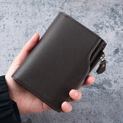 Men's Short Wallet Multifunctional Zipper Large Capacity - 7