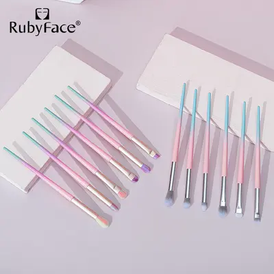 RUBYFACE nokta makyaj fırça seti 6 göz fırçası seti profesyonel göz farı fırçası makyaj makyaj aracı hediye kutusu
