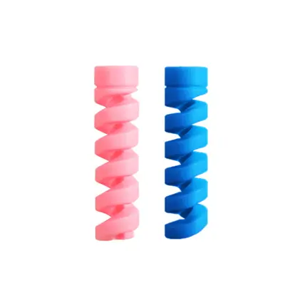 Spiral Silicone Data Cable Protector, Fits Apple and Android Charging Cables