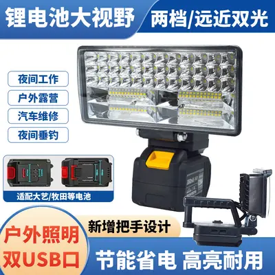 Akku-Arbeitsleuchte mit Notlicht und Handy-Ladefunktion - 1