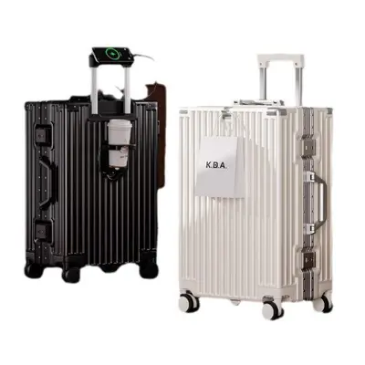 20 Inch Aluminum Frame Suitcase with 24 Password Lock and Universal Wheels - 6