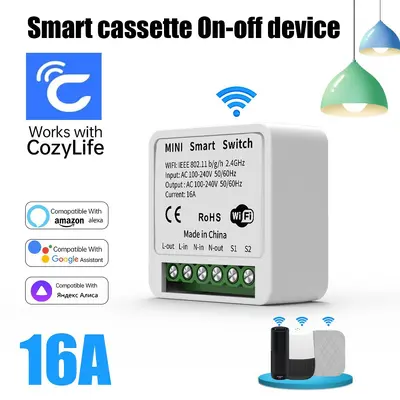 Cozylife WLAN-Schaltschalter mit Timer-Funktion 2,4 GHz Fernbedienung 16A Schaltschalter Mini intelligenter Schaltschalter