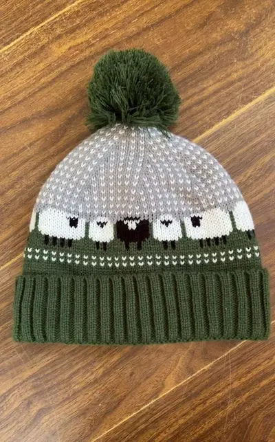 Fair Isle Retro Örgü Bere Kulak Korumalı Çocuk Ponpon Detaylı - 10