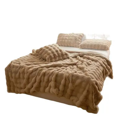 Thick Rabbit Fleece Coral Fleece Blanket for Winter