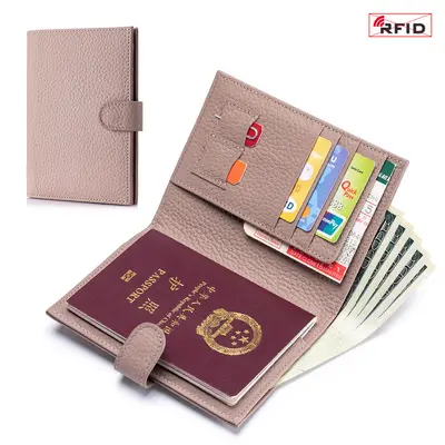 Pasaport çantası gerçek deri ultra ince RFID cüzdan - 11