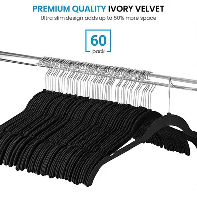 Amazon Women's Flocked Dress Hanger Non-Slip Seamless Plastic Dress Support Wardrobe Rotating Hanging Flocked Plastic Dress Hanger