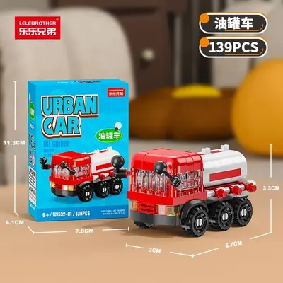 Mikro parçacık blok oyuncak, karikatür arabalar ve kazıcı, 3+ yaş - 6
