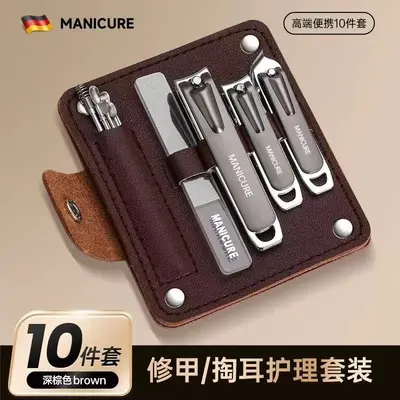 German Precision Nail Care Set - Nail Clippers and Trimming Tools for Men and Women, Professional Manicure Pedicure Kit, Complete Home Grooming Set with Angled Edges - 7