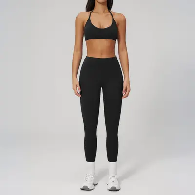 Yoga-Set mit Mikrofaser, schnelltrocknend, Sportbh und Leggings