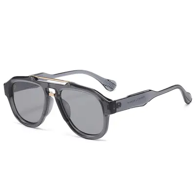 Double-Bridge Aviator Sunglasses, Unisex, UV Protection - 3