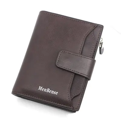 Men's Short Wallet, Buckle Closure, Loose-Leaf Card Holder - 1