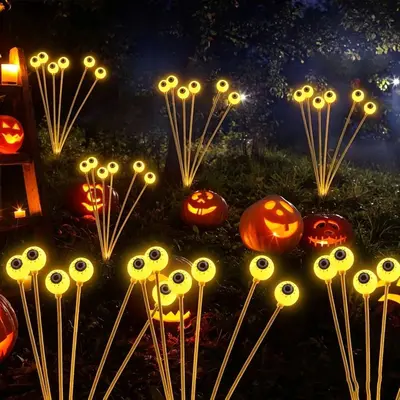 Solar-LED-Erdspießleuchte, wasserdicht, Halloween-Augapfel-Design - 9