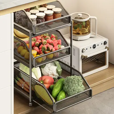 Küchen-Schrägazug Organizer für Unterschrank, mehrstöckig - 1