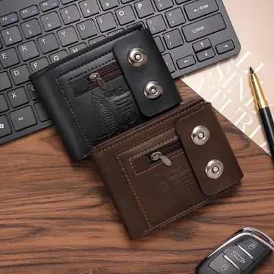 Men's Short Wallet, Magnetic Snap, Zip Coin Pocket, Multi-Card - 3