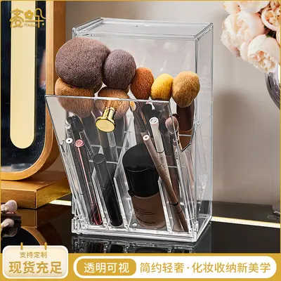 Transparente Make-up-Pinsel- und Lippenstift-Box
