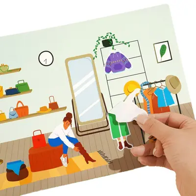 Reusable Sticker Book for Kids, DIY Early Education with Animal and City Scenes - 6