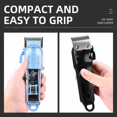Transparent LCD Display Electric Hair Clipper, Barber Trimmer