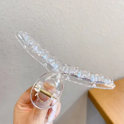 Gelees transparente koreanische Retro-Große einfache Kreuzklipp-Haarspange hinten Haarklammer Hai-Klipp-Haarspange DIY-Basis - 11