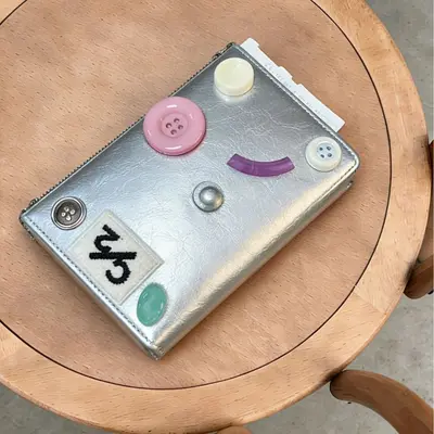 Passport storage organizer compact multi-compartment with button design